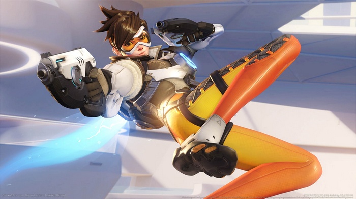 Tracer from Overwatch in action pose