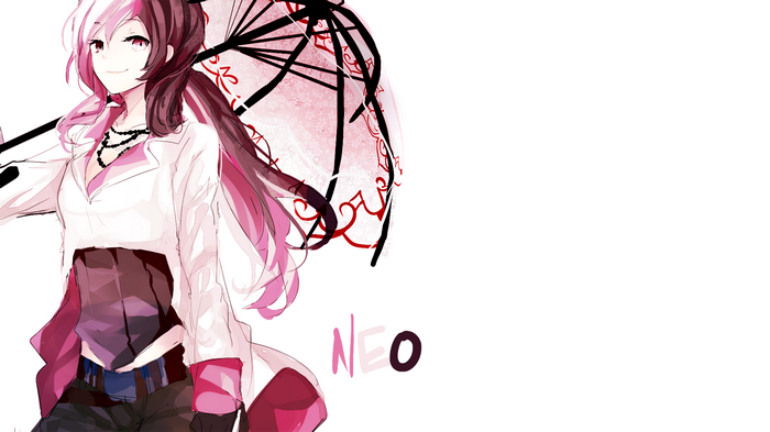 Neopolitan from RWBY holding a pink umbrella