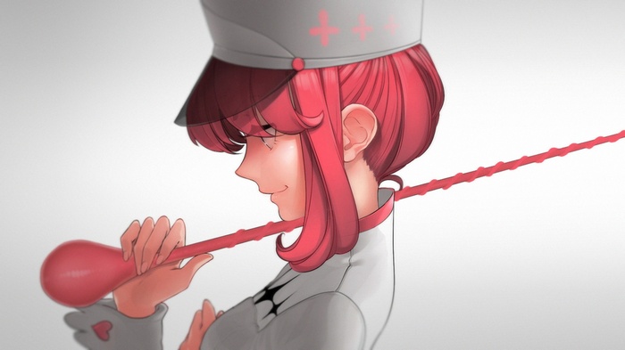 Jakuzure Nonon from Kill la Kill holding a red baton