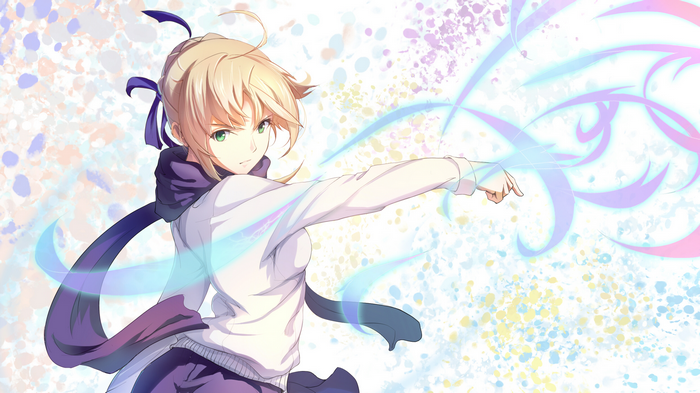 Saber from Fate Series casting magic