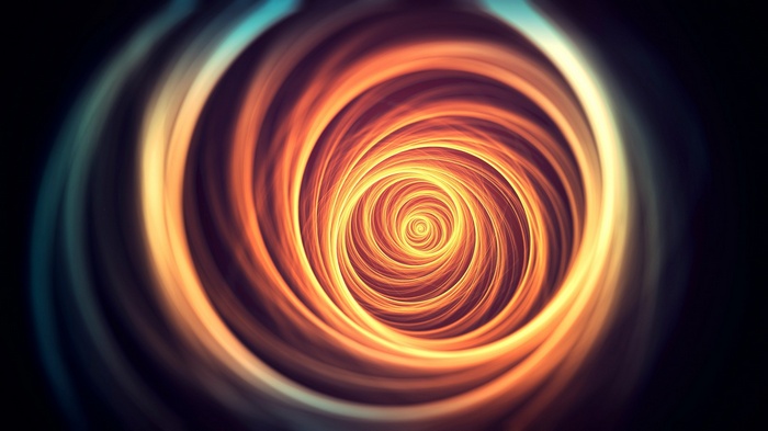 Abstract orange and blue spiral