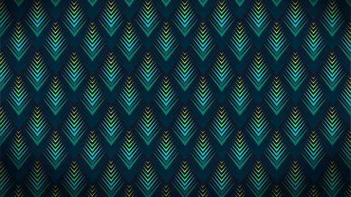 Geometric pattern with peacock feather motifs