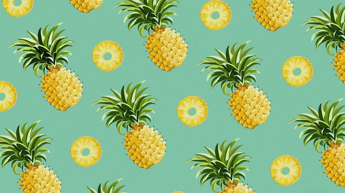 Pineapple Pattern on Teal Background