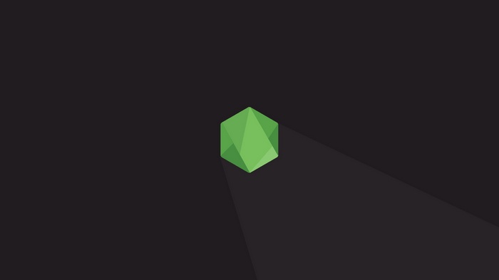 Green geometric shape with shadow