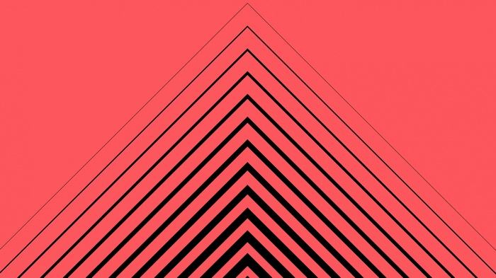 Geometric triangle pattern on a pink background