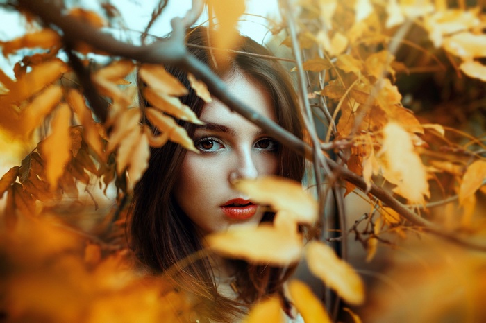 Ronny Garcia portrait with fall leaves