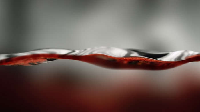 Abstract red and silver waveforms