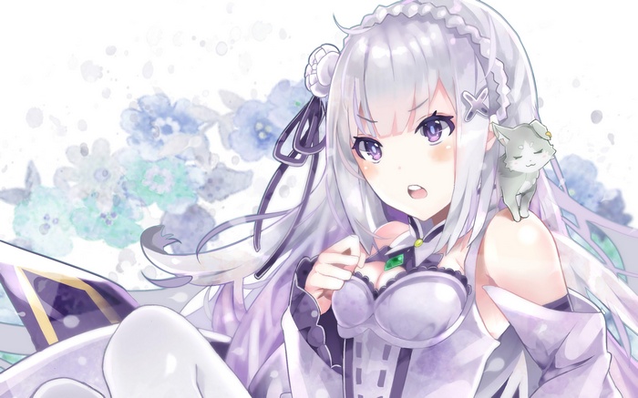 Emilia and Puck from Re:Zero