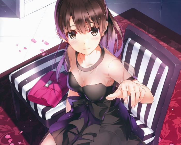 Megumi Katou in a black dress from Saenai Heroine no Sodatekata