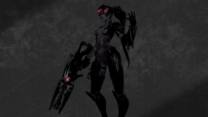 Widowmaker from Overwatch with a sniper rifle