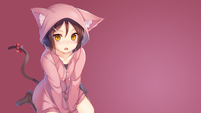 Anime girl with cat ears and tail