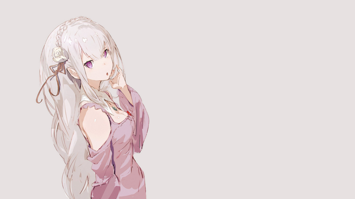 Emilia from Re:Zero in a pink dress