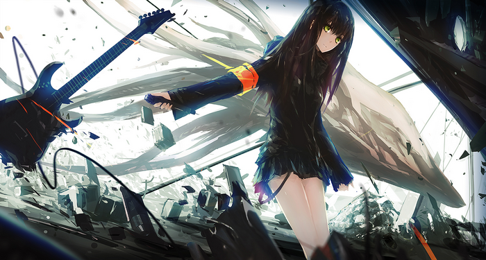 Shibuya Rin with Guitar and Wings