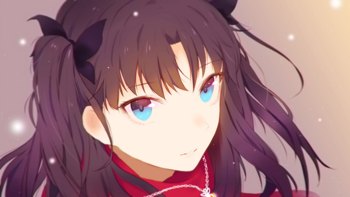 Tohsaka Rin from Fate Series with Blue Eyes
