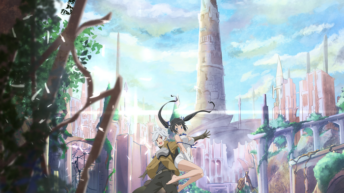 Bell Cranel and Hestia in DanMachi