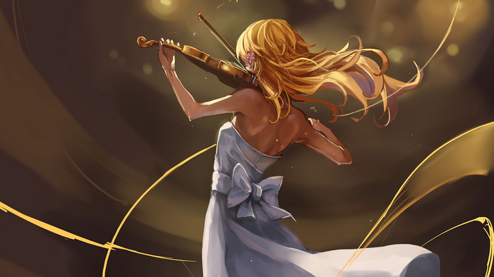 Miyazono Kaori playing the violin