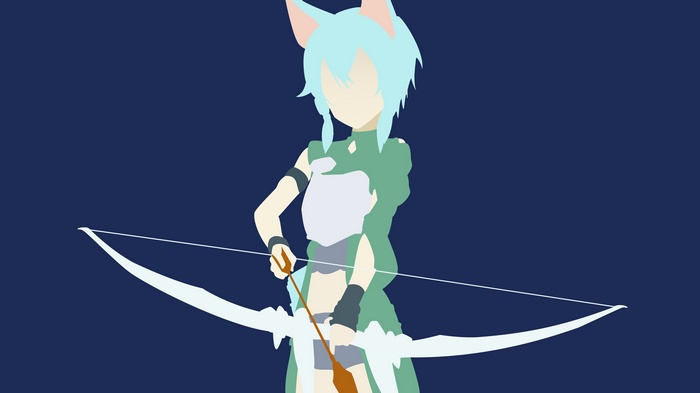 Asada Shino from Sword Art Online with a bow