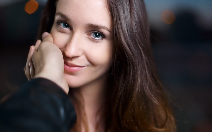 Lorenza Cani, hands, POV, face, Lorenza , portrait, smiling, looking at viewer, women