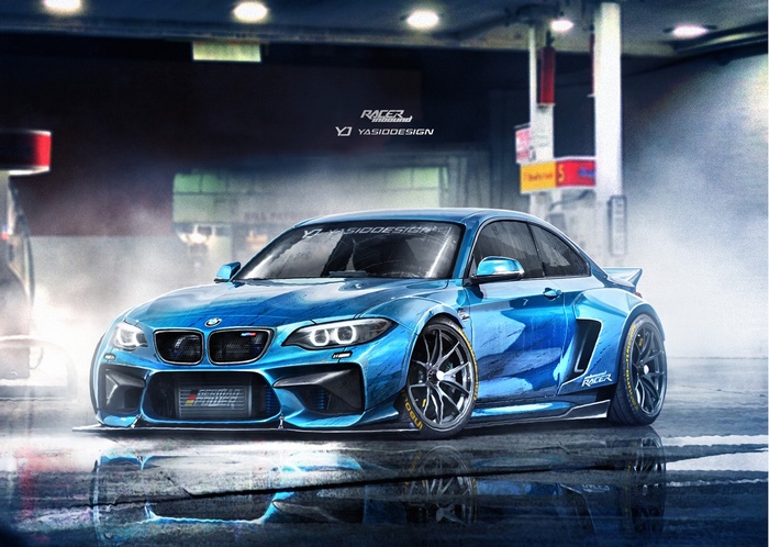 car, render, artwork, BMW M2, YASIDDESIGN, BMW