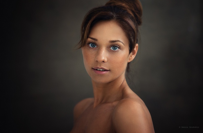 Portrait of a woman with blue eyes by Dennis Drozhzhin