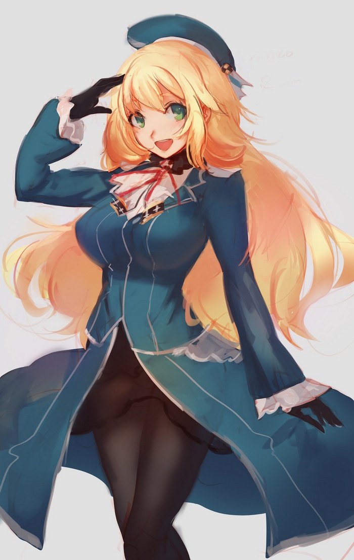 Atago from Kantai Collection salutes