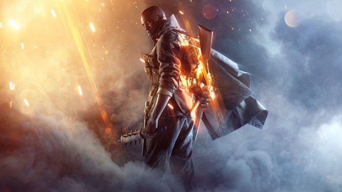 Battlefield 1 Soldier with Backpack and Weapon