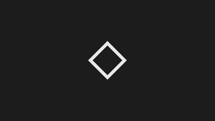 Abstract white diamond shape on black background