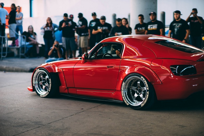 Red Honda S2000 with Toyo Tires