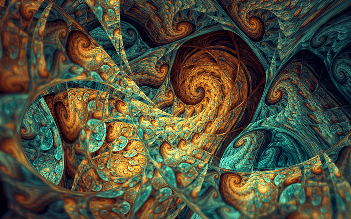 Abstract fractal art with swirling patterns