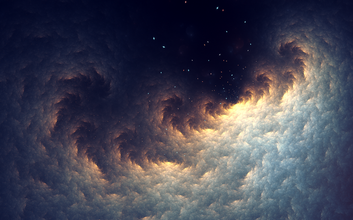 Abstract fractal space art with stars