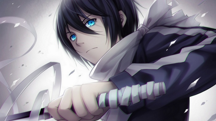 Yato from Noragami holding a sword