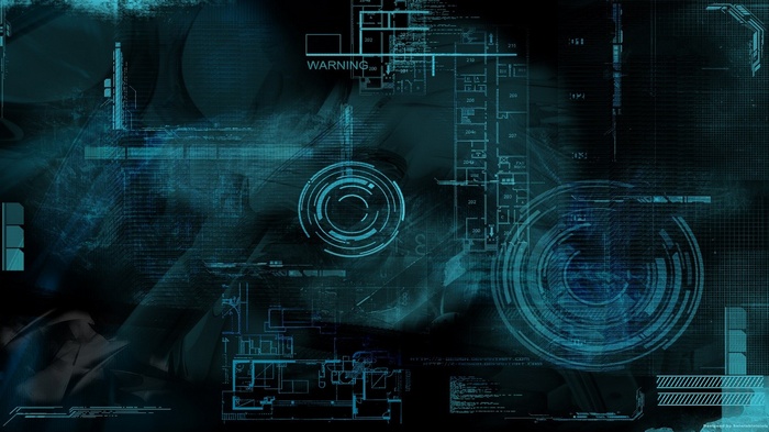 Digital technology and futuristic interface elements