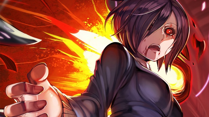 Kirishima Touka from Tokyo Ghoul in battle