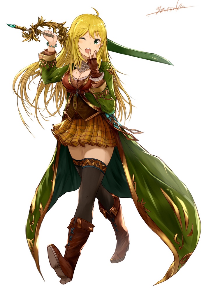 Hoshii Miki from Granblue Fantasy with a sword