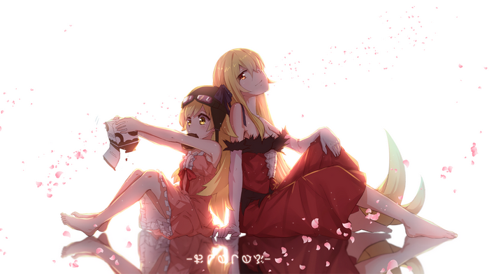 Monogatari Series, barefoot, anime girls, Oshino Shinobu, anime