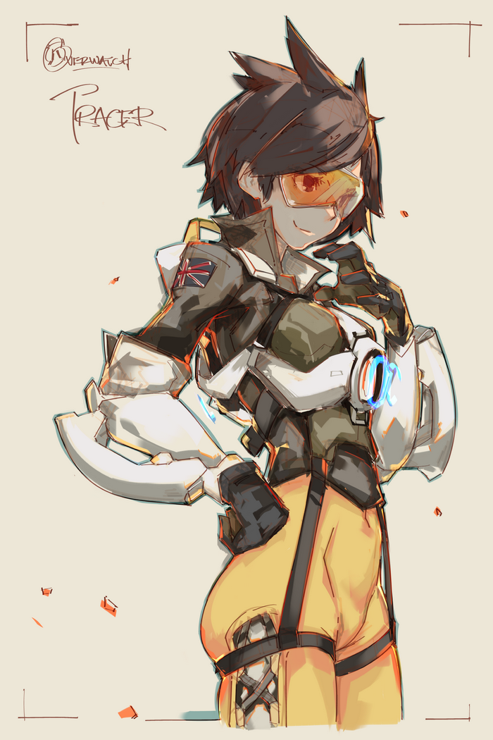 Overwatch Tracer anime artwork