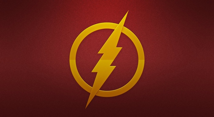 The Flash Logo on Red Background