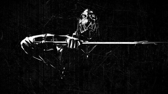 Corvo Attano from Dishonored holding a sword