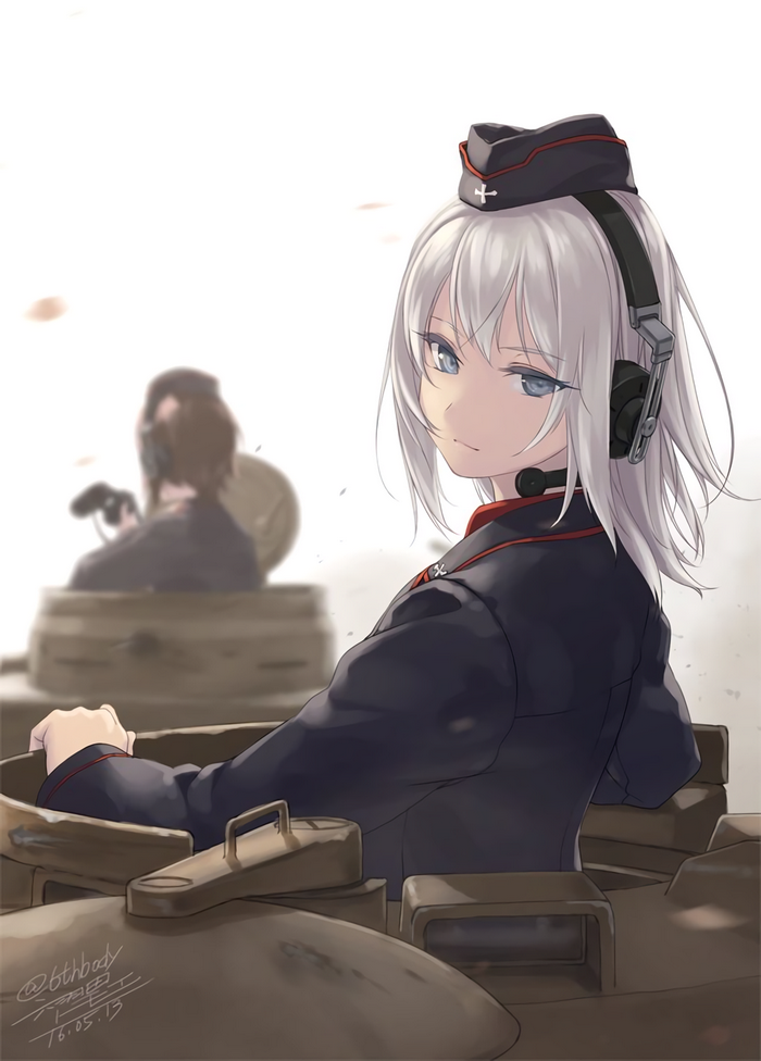 short hair, anime, Itsumi Erika, anime girls, Girls und Panzer