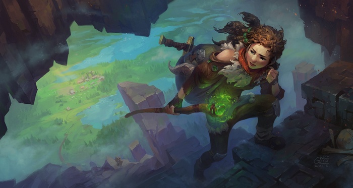 Fantasy art of a girl with a bow and arrow