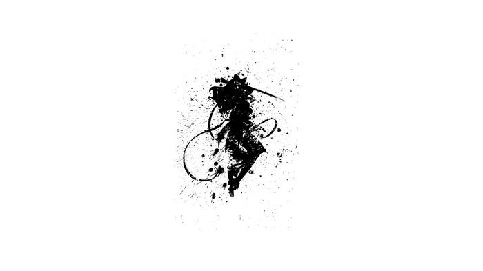 Blake Belladonna from RWBY in ink splatter style