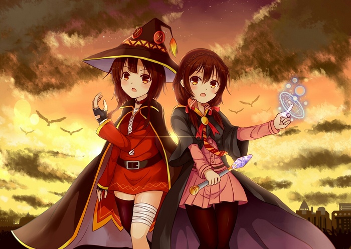 Megumin and Yunyun from KonoSuba