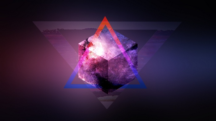 Galaxy Cube within Triangles