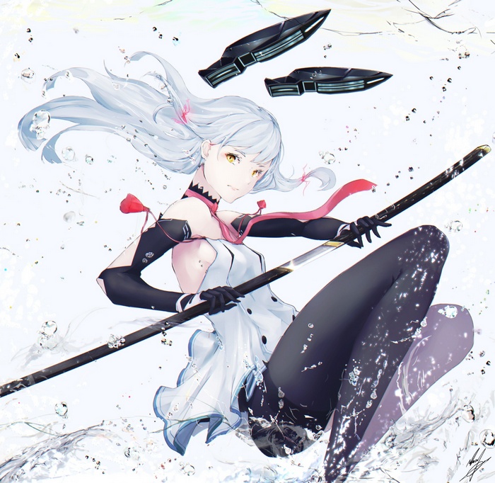 Murakumo from Kantai Collection with Katana and Drones