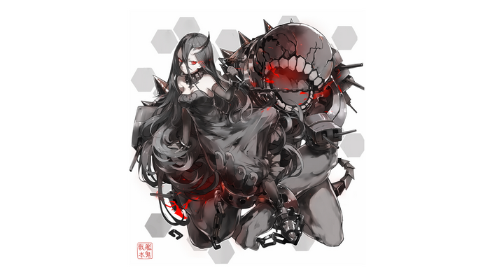 Kantai Collection Monster Girl with Chains and Armor