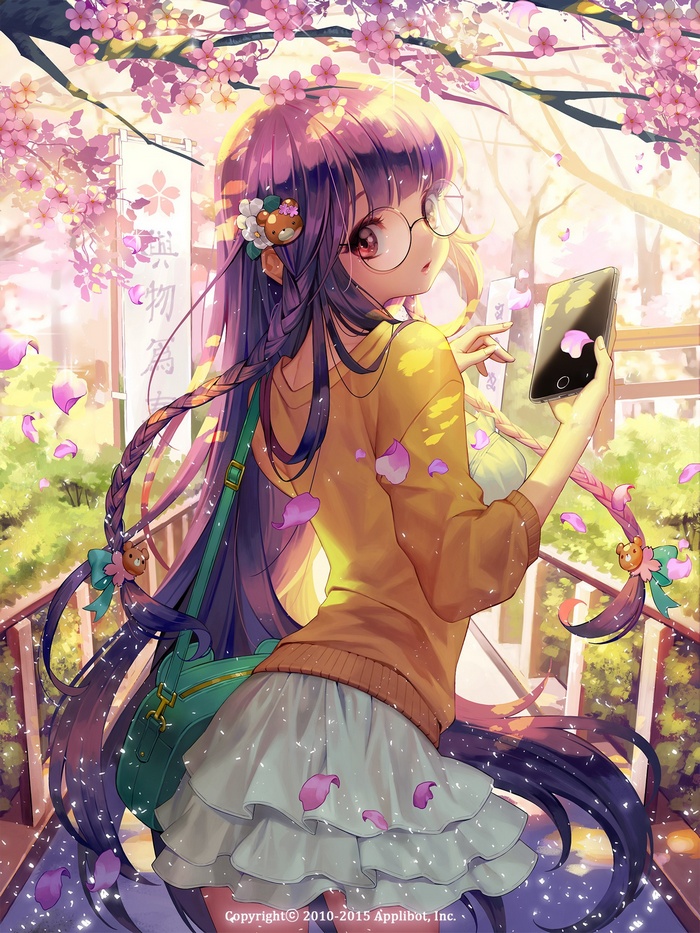 anime girls, glasses, sweater, Furyou Michi ~Gang Road~, anime, long hair, dress