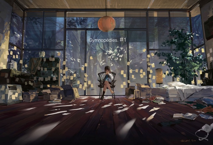 Gymnopédies. #1 Anime Room with Girl