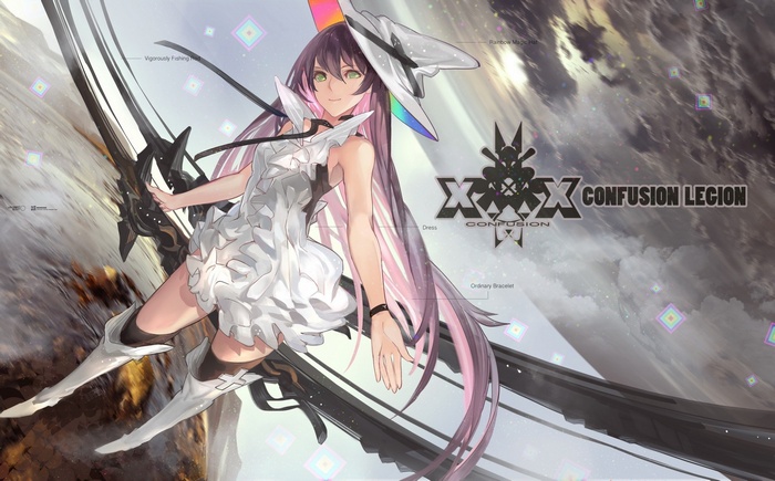 Confusion Legion Anime Girl with Rainbow Hair
