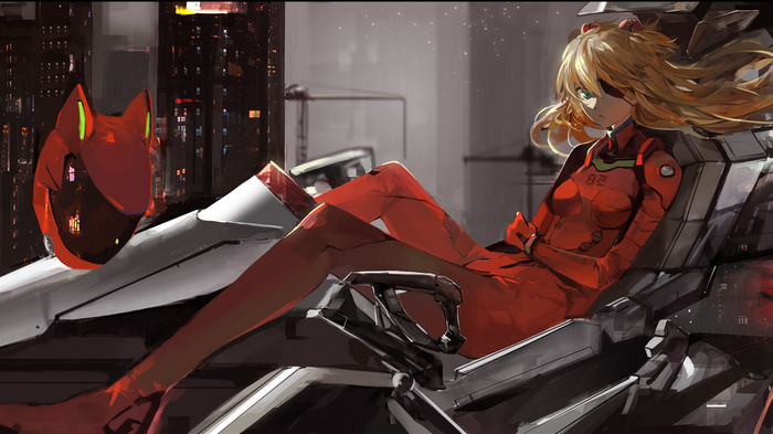 Asuka Langley Shikinami in a red plugsuit