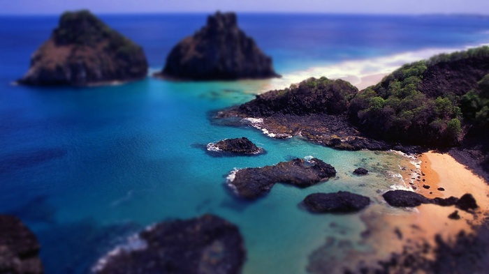 Tilt Shift Landscape of a Tropical Coastline